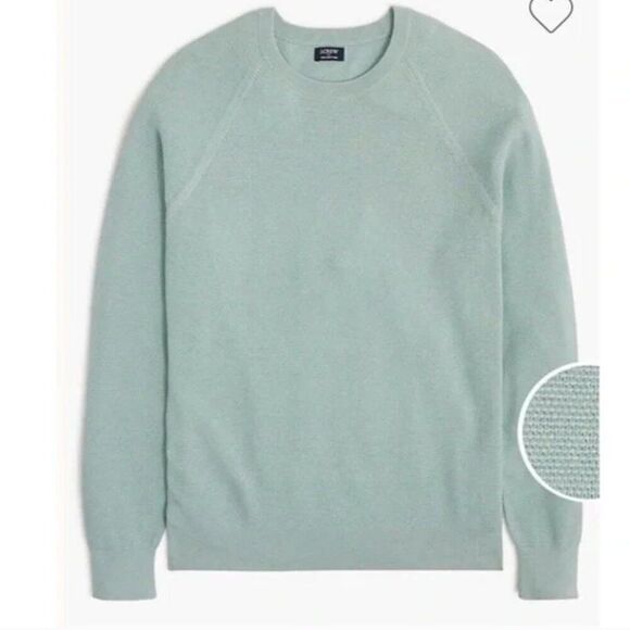 J. Crew Factory CD617 Seed-stitch light green long sleeve sweater NWT size L - Picture 2 of 6
